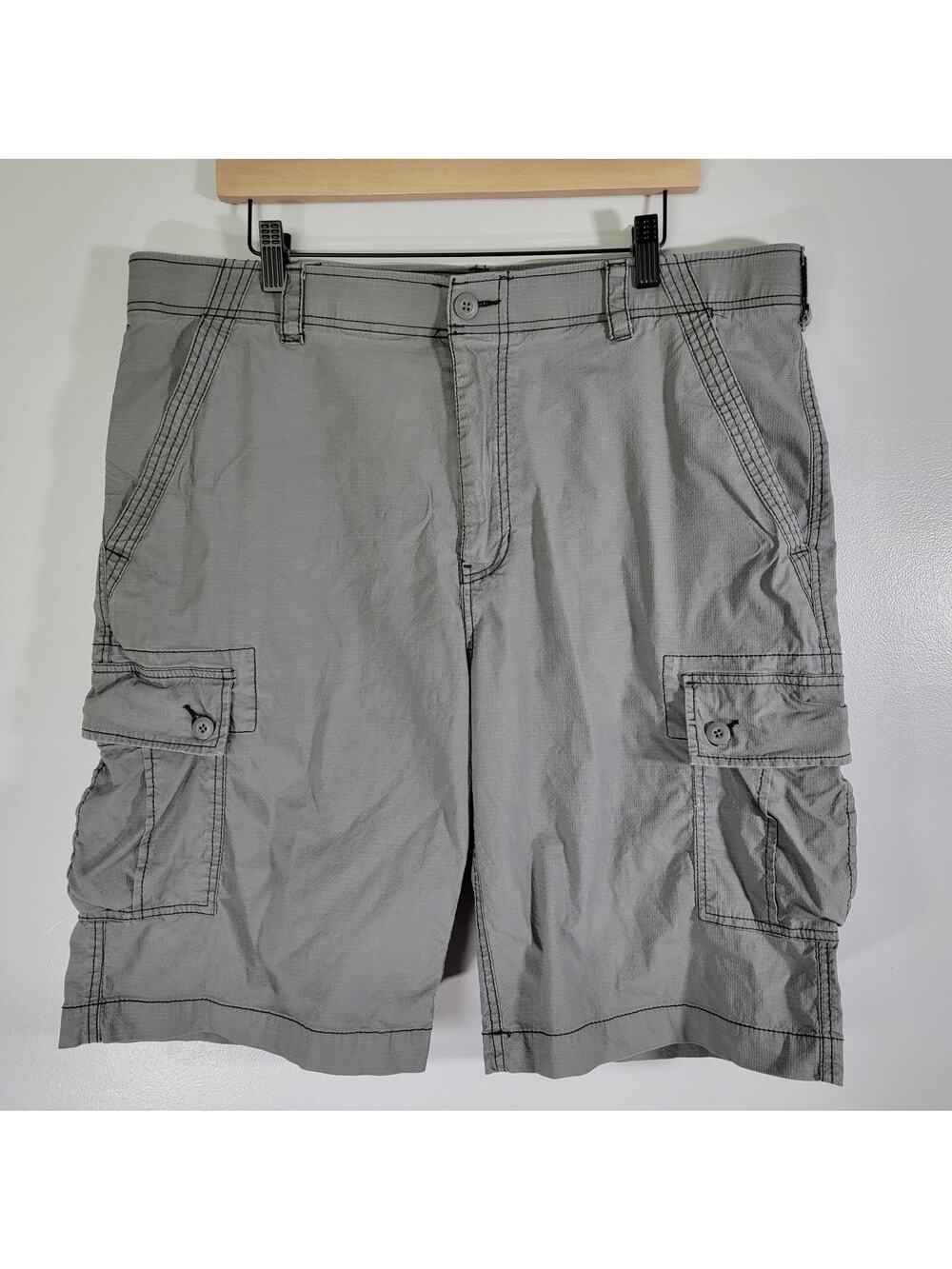Wearfirst Cargo Shorts Grey Ripstop Mens Sz 38 Fisherman Outdoors Hiking Cabin